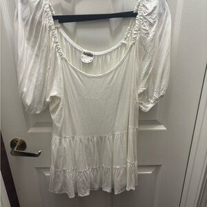 Arula White Ruffled Women's Top